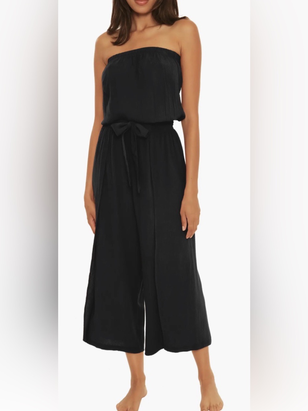 Becca Ponza Strapless Cover-Up Jumpsuit | color: black | size: XL